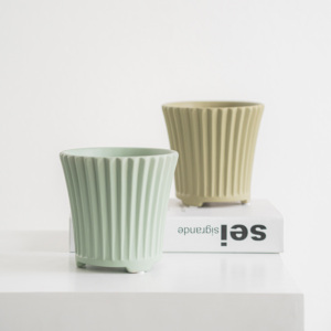 Pot de fleurs en céramique rayé de style <span class=keywords><strong>japonais</strong></span> petit bassin de bureau simple décor à la maison plusieurs options de couleur jardinières de salon - Product Image 5