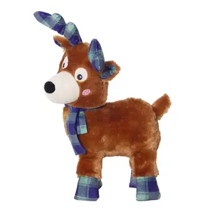 Mainan anjing mewah telinga besar hewan enxiety mainan anjing kualitas tinggi mainan anjing asli tampilan ini syal plush-MOOSE mewah Natal + mainan mewah OEM