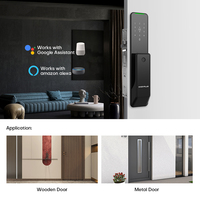 Cerradura Inteligente para Puerta con Diseño Aerodinámico y Batería Interna Ultrafina, Cerradura con Huella Dactilar