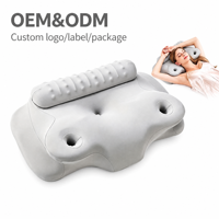 Oreiller de massage ergonomique de luxe personnalisé, rembourré en mousse à mémoire de forme, tissu rafraîchissant, contour cervical, anti-ronflement, confortable