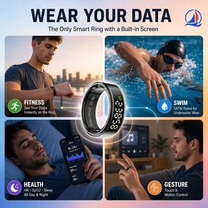 Anillo Inteligente con Pantalla OLED, Resistente al Agua 5ATM y Control por Gestos, Monitor de Ritmo Cardíaco y Sueño OEM con Carga Inalámbrica <span class=keywords><strong>para</strong></span> Venta al Por Mayor - Product Image 5