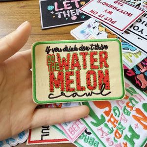 New Embroidery Iron on Summer Watermelon Ice Lolly Let Them Mama Patch for Clothes Hat Decoration - Product Image 3