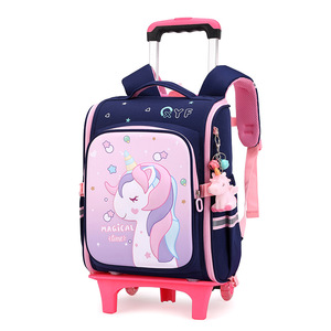 Mochila Escolar <span class=keywords><strong>con</strong></span> <span class=keywords><strong>Ruedas</strong></span> Personalizada <span class=keywords><strong>de</strong></span> Marca, Mochila Escolar <span class=keywords><strong>con</strong></span> <span class=keywords><strong>Ruedas</strong></span> y Diseño <span class=keywords><strong>de</strong></span> Flores, Logotipo Personalizado OEM 2022, Impermeable para Niñas - Product Image 5