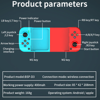 Control Gamepad Telescópico D3 con Conexión Inalámbrica Tipo C para Móvil, Compatible con Android, iOS, Switch y PS4, 400mAh