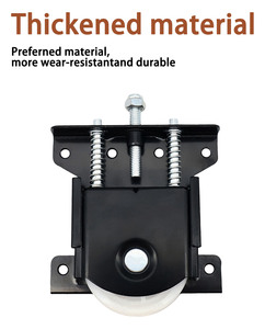 スライドドアローラーホイールトラックワードローブハードウェアシステム鉄 + プラスチック48mm直径ブラック/オレンジ - Product Image 3