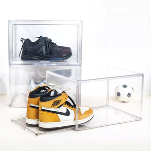 Caja de Almacenamiento de Zapatos Apilable de Plástico Transparente de Alta Calidad de 36*27*23CM, Caja de Zapatos Acrílica Grande con Puerta Lateral Magnética - Product Image 1