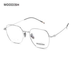 Danyang Custom Titanium Opvouwbare Brillen Modieuze Vierkante Optische Bril Licht Filteren Transparante Lenzen Goud Zilver - Product Image 2