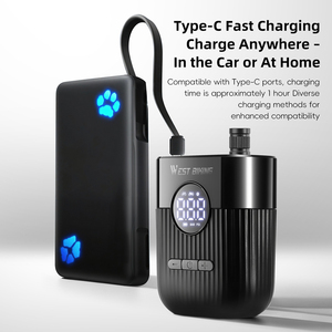 <span class=keywords><strong>Pompe</strong></span> à vélo électrique WEST BIKING rechargeable à gonflage rapide avec manomètre, valve Presta et Schrader, gonfleur automatique pour pneus et ballons - Product Image 5