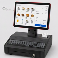Caisse enregistreuse tactile tout-en-un 15,6 pouces avec imprimante thermique intégrée, tiroir-caisse, Wi-Fi 6, Bluetooth 5.2 pour supermarché