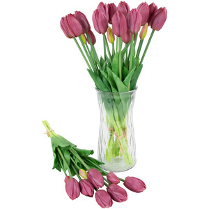 Flores de tulipán artificiales moradas para decoración de festivales de bodas nupciales ramo de flores de <span class=keywords><strong>tulipanes</strong></span> falsos de tacto Real - Product Image 5