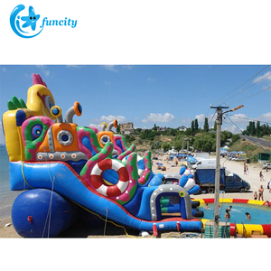 Tobogán acuático inflable para adultos, divertido parque acuático al aire libre con piscina grande - Product Image 5