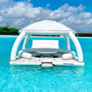 Tente de loisirs gonflable multifonctionnelle avec table de bar Pare-soleil Plate-forme flottante Lit flottant pour piscine Yacht Matching - Product Image 1