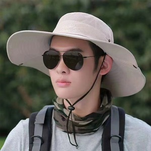 Men's Wide Brim Sun <b>Hat</b> Light Gray Breathable UV Protection <b>Summer</b> Outdoor Hiking Fishing Fisherman <b>Hat</b> - Product Image 3