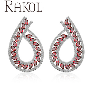 Rakol EP631ต่างหูผู้หญิงเกาหลีลูกบาศก์ Zirconia เครื่องประดับเงิน - Product Image 2