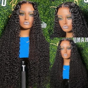 Perruque Jerry bouclée transparente HD 13x4 13x6 360 pleine dentelle frontale perruque de cheveux humains bruts perruque de vague profonde eau sans colle dentelle avant - Product Image 4