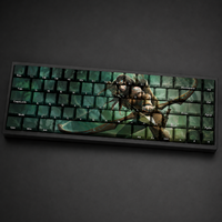 Keyboards Diy Custom LOL Woad Ashe 68 Key PBT Dye Sublimation Side-Printed Keycaps Cherry Profile for Mechanical Keyboard Set