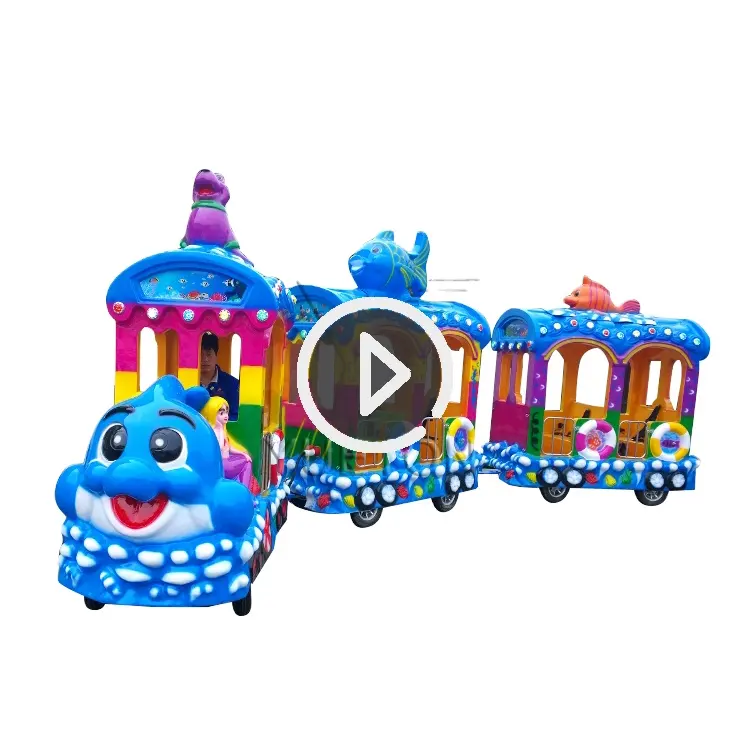 Carnaval Spel Oceaan Thema Mini Kiddie Pretparkritten Aantrekkelijke Kids Elektrische Ongebaande Trein