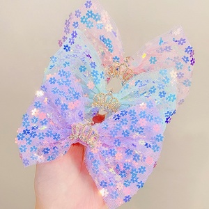 ดอกไม้รูปเลื่อมโบว์คลิปมงกุฎอุปกรณ์ผมสำหรับสาวๆ - Product Image 3