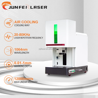 Machine de marquage laser à fibre entièrement fermée JUNFEI 20W 30W 50W, graveur laser de bureau pour métal, plastique, bijoux, certifiée CE FDA