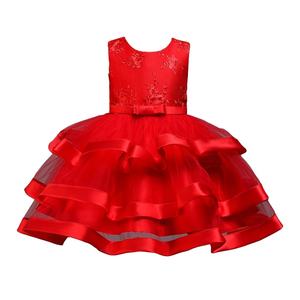 Vestido de Princesa para Niñas con Múltiples Dobladillos y Detalles de Encaje - Product Image 1