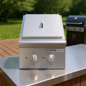 2 Burner Liquid Propane <b>Side</b> Burner 304 Stainless Steel Built-in Outdoor Kitchen Gas Cooktop Convertible Natural Gas Model - Product Image 2