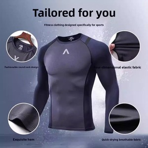 Custom Made Seamless T-shirt Sports <b>Top</b> for Men <b>Tight</b>-<b>fitting</b> Training Wear for Autumn and Winter High-elastic - Product Image 3