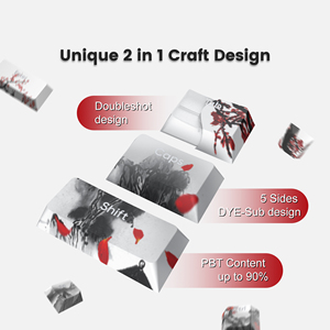 XVX Keycaps <span class=keywords><strong>japonais</strong></span> motif fleur de prunier profil Cherry Double Shot Dye-Sub PBT Set de 127 touches pour clavier mécanique PC - Product Image 5