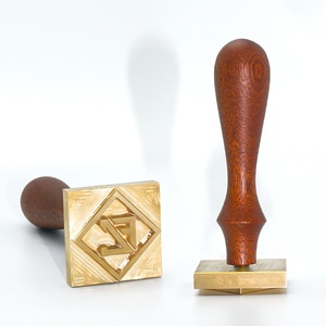 Custom Logo Size Decoration Vintage <b>Sealing</b> <b>Wax</b> Bar Wooden Handle Ice Stamper With Solid Brass Head Ice Cube Stamps - Product Image 6