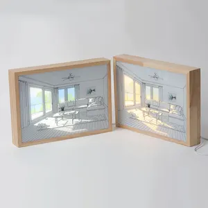 A5-Größe Fotorahmen Bild Led-Lichtgemälde 3D-Wandkunst Heimdekoration Led-Lichtböden für Acrylmuster können angepasst werden