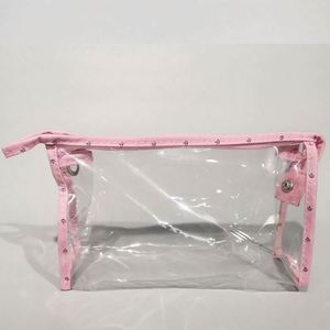 Nouvelle trousse de maquillage portable imperméable avec logo personnalisé, 3 pièces, fermeture éclair, sac de rangement cosmétique en PVC - Product Image 3
