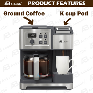 Anbo lập trình hộ gia đình 2 trong 1 đa chức năng máy pha cà phê 12 cốc nhỏ giọt cà phê + K cup Pod viên nang Máy pha cà phê - Product Image 2