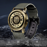 Reloj para Hombre LIGE FB0047 Táctil para Ciegos con Fuerza Magnética en Color Bronce Pantone, Deportivo con Puntero Deslizante Creativo y Acabado Mate