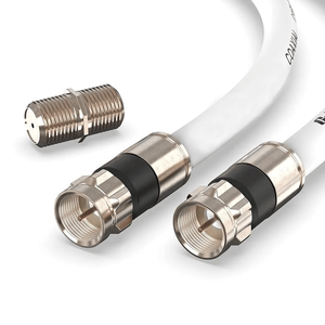 Câble <span class=keywords><strong>coaxial</strong></span> RG6 avec connecteur F mâle plaqué or Adaptateur AV en nylon tressé pour antenne TV Type coudé - Product Image 5