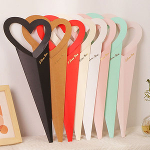 Ramo de flores Bolsas Caja de corazón Mangas de una sola rosa <span class=keywords><strong>Arreglos</strong></span> <span class=keywords><strong>florales</strong></span> Papel de regalo Floristería Suministros de embalaje de regalo - Product Image 3