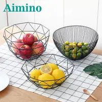 AIMINO RTS جديد اخترع المنتجات الحديد سلة فواكه معدنية سلك تكويم الفاكهة حامل كرة السلة