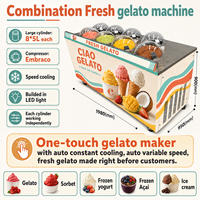 Nouvelle machine à glace dure de comptoir avec poudre à glace, compatible 110V/220V, longue durée de vie pour les magasins de gelato