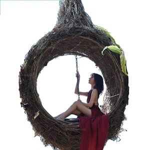 Balançoire de nid d'oiseau de rotin de style de Bali de luxe chaise suspendue lit de repos d'arbre pour le paysage de station d'hôtel - Product Image 4
