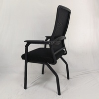 Chaise de bureau ergonomique à dossier en maille, accoudoirs fixes, sans roulettes, pour visiteurs, réception et conférence