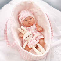 Grenzüberschreitendes Vinyl 12-Zoll-Reborn-Puppen-Set: Anziehpuppe für Partys, beruhigende Puppe, Baby-Schlafkorb-Set, Großhandel, simuliertes Baby