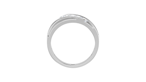 Bague classique de luxe pour homme en or massif plaqué rhodium 14K avec 5 diamants naturels | 0.51Ctw - Product Image 6