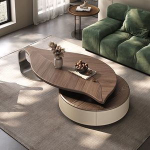 Tavolino <span class=keywords><strong>da</strong></span> Caffè Moderno a Forma di Foglia in Impiallacciatura di Noce, Lusso Leggero per Soggiorno, Nuovo Design Speciale - Product Image 2