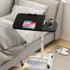 Table de travail et <span class=keywords><strong>d</strong></span>'étude portable à hauteur réglable manuelle par manivelle, pour chevet, lit et canapé, plateau pour ordinateur portable, en bois - Product Image 3