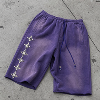 Shorts de survêtement amples pour homme en molleton bouclette de coton épais, avec cordon de serrage, coupe ample, longueur genou, 3/4, style Bermuda