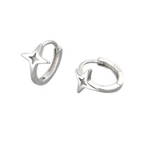 Élégantes boucles d'oreilles créoles étoile en argent sterling S925 plaqué platine or 18 carats, bijoux cadeau pour femme