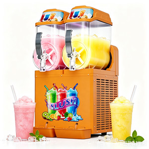 Machine à slush professionnelle à <span class=keywords><strong>double</strong></span> réservoir en acier inoxydable, grande capacité, 220V, <span class=keywords><strong>prix</strong></span> usine, certifiée CE, garantie <span class=keywords><strong>1</strong></span> an - Product Image 1