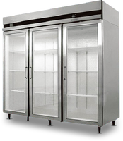 Congélateur vertical de vitrine pour restaurant / Congélateurs de vitrine commerciaux à deux portes vitrées / Congélateur vertical de vitrine