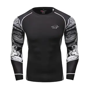 Manga Longa UPF 50 + Baselayer peles dos homens desempenho Fit camisa compressão Rash Guard