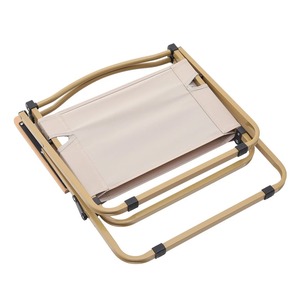 เก้าอี้พับได้แบบพกพาสำหรับตั้งแคมป์ปิกนิกในสวนกลางแจ้ง ดีไซน์ทันสมัย ทำจากไม้เนื้อแข็งและโลหะ แข็งแรง ทนทาน พนักพิงสูง สีกากี - Product Image 5