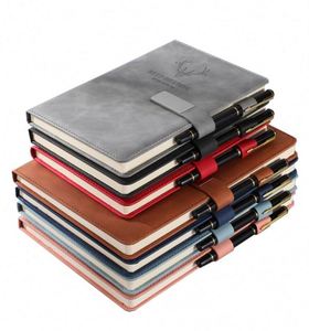 Carnet de notes/agenda en cuir PU de haute qualité, couverture rigide, 100 feuilles, reliure thermique, format A5, couverture magnétique, idéal pour un cadeau. - Product Image 1