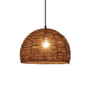 Rattan Bamboo Woven Pendant Lamp Round E27 <b>Led</b> <b>Light</b> <b>For</b> Zen Tea <b>Room</b> Restaurant Decor - Product Image 4